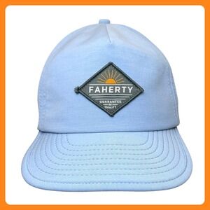 Faherty Foldable Snapback Hat Cap Men Light Blue Performance Patch Beach Surf